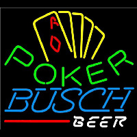 Busch Poker Yellow Beer Sign Neonkyltti