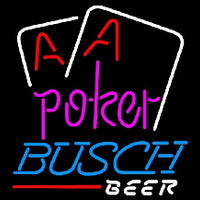 Busch Purple Lettering Red Aces White Cards Beer Sign Neonkyltti