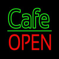 Cafe Block Open Green Line Neonkyltti