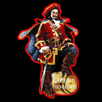 Captain Morgan Logo with Out White Light Behind Rum Sign Neonkyltti