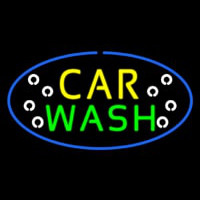 Car Wash Blue Oval Neonkyltti
