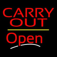 Carry Out Open Yellow Line Neonkyltti