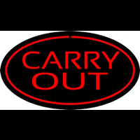 Carry Out Oval Red Neonkyltti