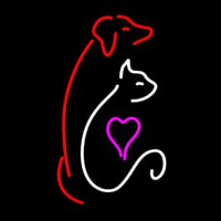 Cat Dog Logo Pet Clinic Neonkyltti
