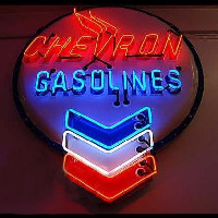 Chevron Gasoline Neonkyltti