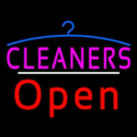 Cleaners Logo Open White Line Neonkyltti