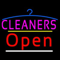 Cleaners Logo Open Yellow Line Neonkyltti