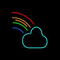 Cloud With Rainbow Neonkyltti