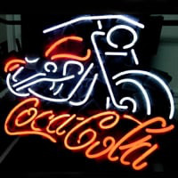 Coca Cola Coke Motorcycle Olut Baari Avoinna Neonkyltti