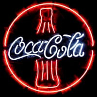 Coca Cola Coke Pullo Olut Baari Avoinna Neonkyltti