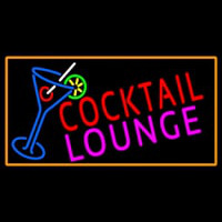 Cocktail Lounge And Martini Glass With Orange Border Neonkyltti