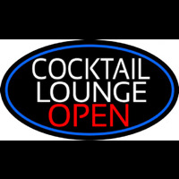 Cocktail Lounge Open Oval With Blue Border Neonkyltti