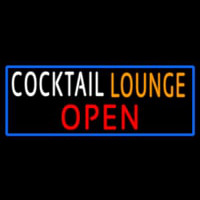 Cocktail Lounge Open With Blue Border Neonkyltti