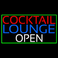 Cocktail Lounge Open With Green Border Neonkyltti