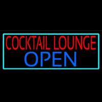 Cocktail Lounge Open With Turquoise Border Neonkyltti