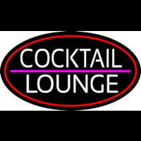 Cocktail Lounge Oval With Red Border Neonkyltti