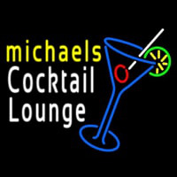 Cocktail Lounge With Martini Glass Neonkyltti