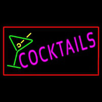 Cocktail with Cocktail Glass Red Border Neonkyltti