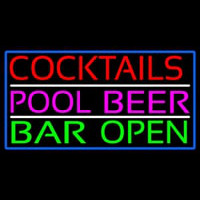 Cocktails Pool Beer Bar Open Neonkyltti