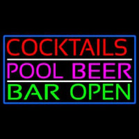 Cocktails Pool Beer Bar Open Neonkyltti