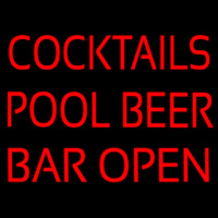 Cocktails Pool Beer Bar Open Neonkyltti