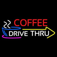 Coffee Drive Thru With Yellow Arrow Neonkyltti