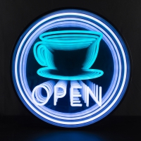 Coffee Open 3D Infinity LED Neon Sign