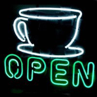 Coffee Shop Open Sign Olut Baari Neonkyltti