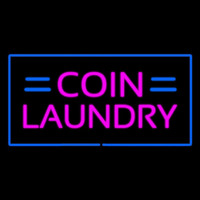 Coin Laundry With Blue Border Neonkyltti