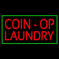 Coin Op Laundry Green Border Neonkyltti