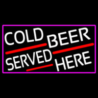 Cold Beer Served Here With Pink Border Neonkyltti