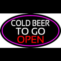 Cold Beer To Go Open Oval With Pink Border Neonkyltti