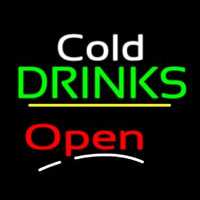 Cold Drinks Open Yellow Line Neonkyltti