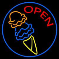 Cone Ice Cream Open Neonkyltti