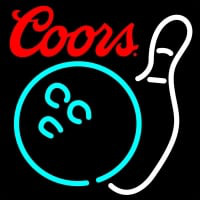 Coors Bowling Neon White Sign Neonkyltti