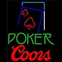 Coors Green Poker Red Heart Neonkyltti