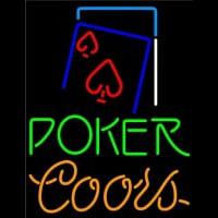 Coors Green Poker Red Heart Neonkyltti