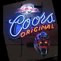 Coors Light Avalanche Helmet Beer Sign Neonkyltti