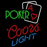 Coors Light Green Poker Neonkyltti