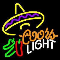 Coors Light Me ican Sombrero Chili Peppers Beer Sign Neonkyltti