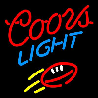 Coors Light Red Football Beer Sign Neonkyltti