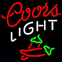 Coors Light Two Chili Pepper Beer Sign Neonkyltti