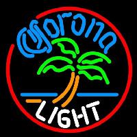 Corona Light Circle Palm Tree Beer Sign Neonkyltti