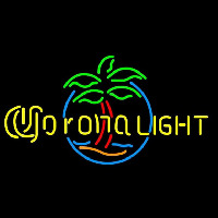 Corona Light Palm Tree Circle Beer Sign Neonkyltti