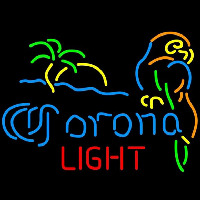 Corona Light Palm Tree Parrot Beer Sign Neonkyltti