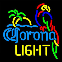 Corona Light Parrot With Palm Beer Sign Neonkyltti
