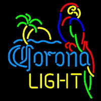 Corona Light Parrot with Palm Beer Sign Neonkyltti