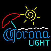 Corona Light Umbrella with Sun Beer Sign Neonkyltti