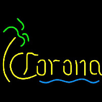 Corona Single Palm Tree With Wave Beer Sign Neonkyltti