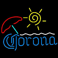 Corona Umbrella with Sun Beer Sign Neonkyltti